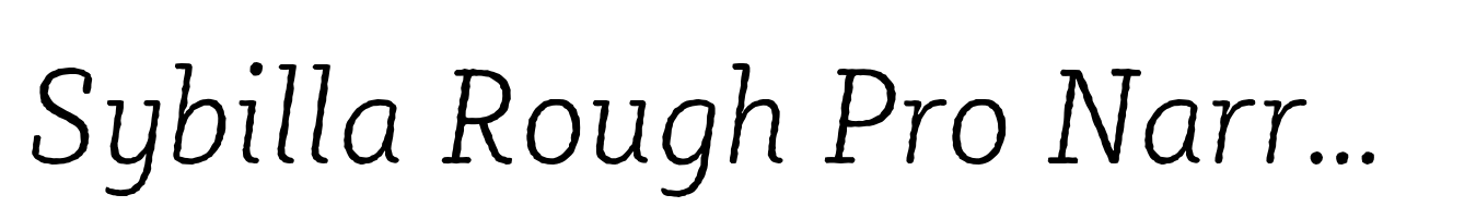 Sybilla Rough Pro Narrow Thin Italic